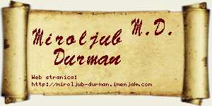 Miroljub Durman vizit kartica